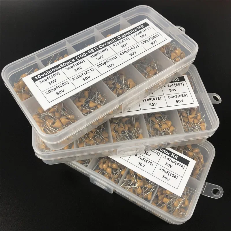 1500pcs 30Valuesx50 10pF-10uF Multilayer Ceramic Capacitor Assorted kit