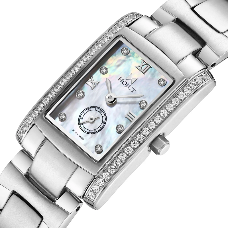 Classic square waterproof stainless steel material women's quartz watch 2