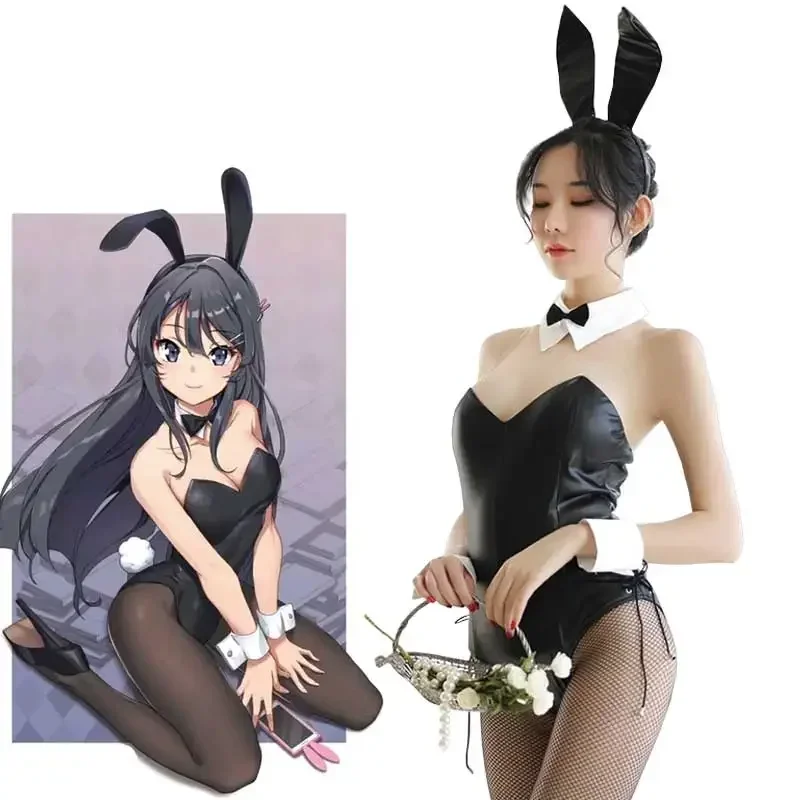 

Seishun blind Yarou WA bunny girl senpai no Yume wo Minai cosplay Halloween costume for girls sexy cute bunny faux leather rabbi