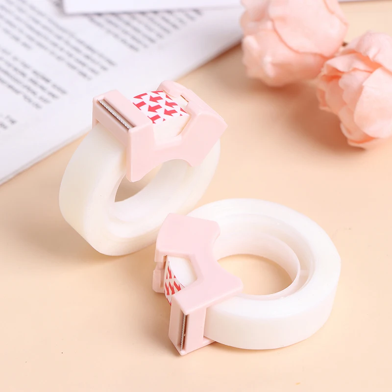 Portable Tape Dispenser Writable Clear Adhesive Tape with Tape Cutting Tool Writable Invisible Correction Tape School Stationery