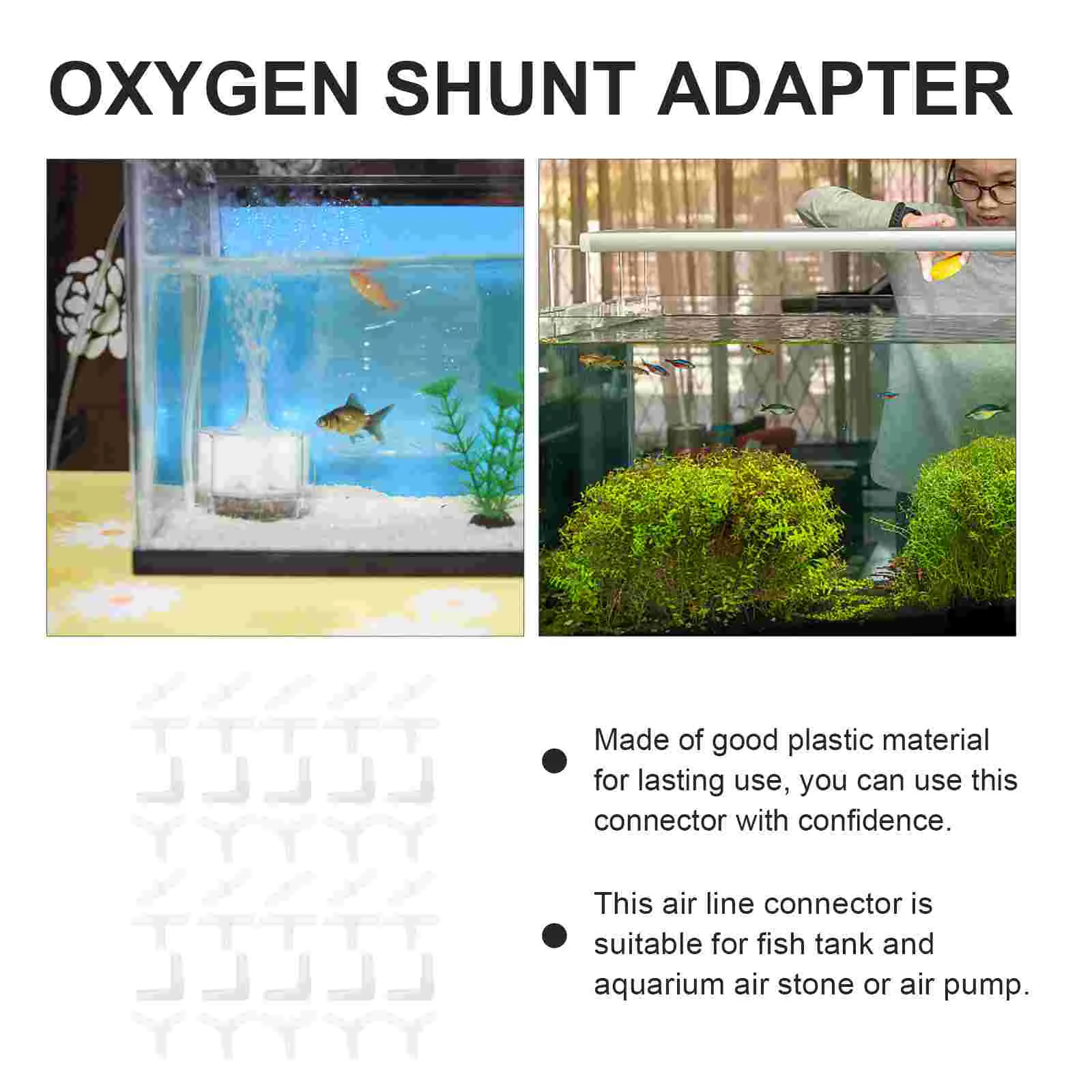 40 Pcs Fish Tank Adapter Air Tube Pump Valve Connector Hose Airline Tubing Aquarium 3