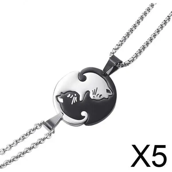 Romantic Fashion Couple Pendant Necklaces Alloy Heart Jewelry Friendship Chain Women Men Gift for Dating Anniversary Party