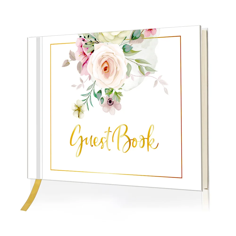 

Personalised Wedding White Guest Book Custom Elegant Mr and Mrs Message Book Hardback Couples Keepsake Book Photo Albums