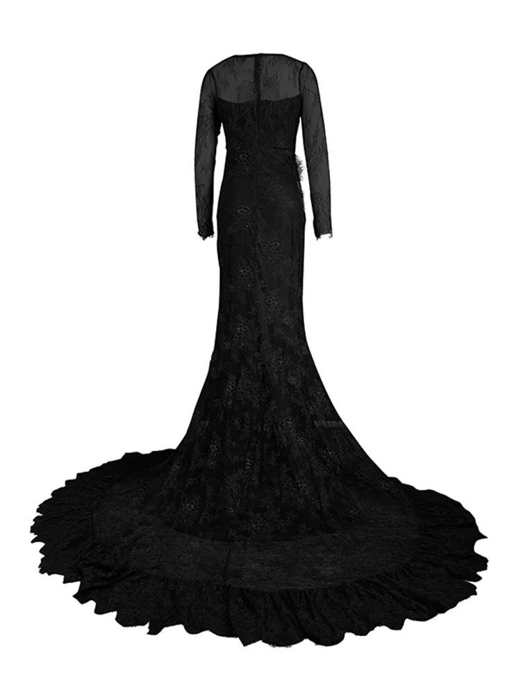 Modigirl 2025 فساتين زفاف نسائية سوداء للحفلات الم...