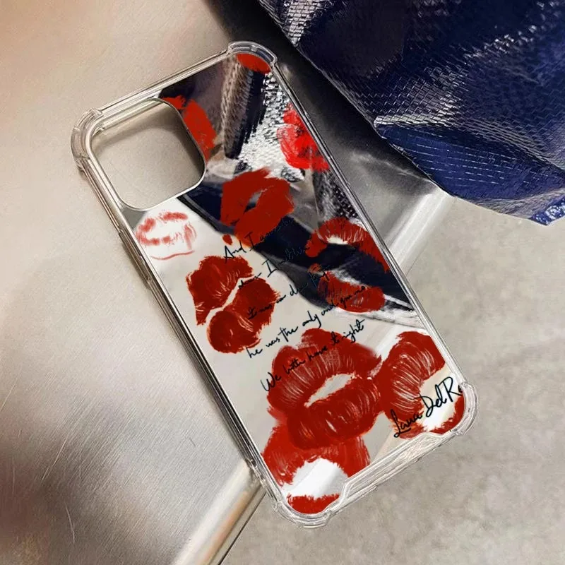 Red Lip Pattern Mirror Acrylic Phone Case