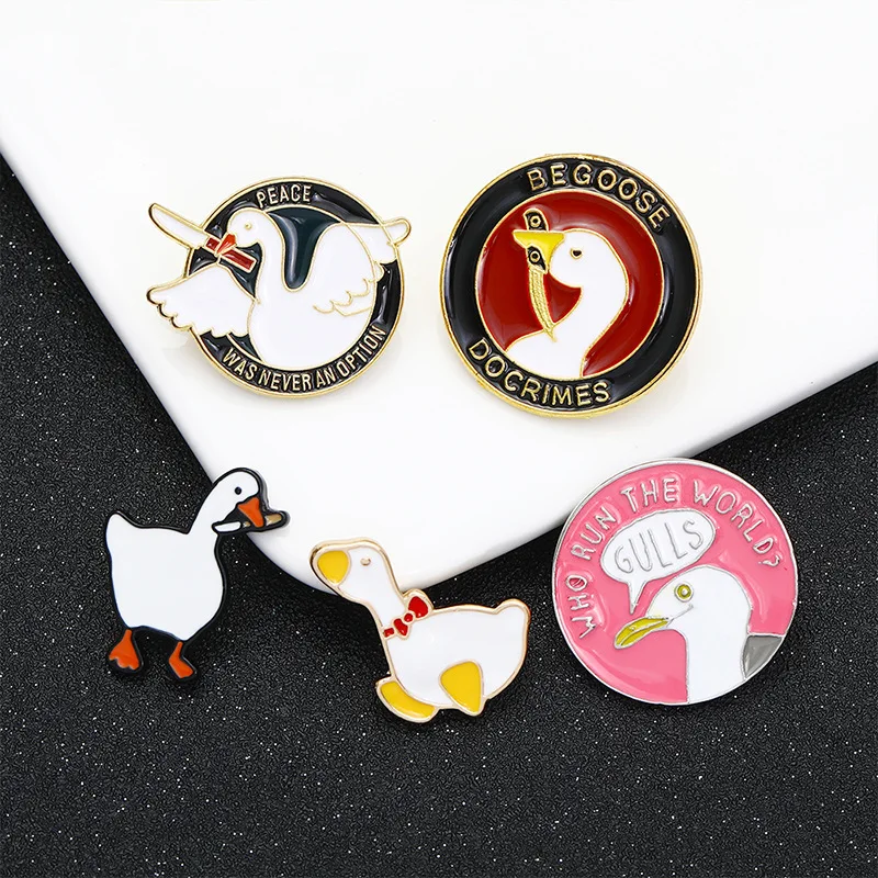  Enamel Backpack Pins, 5pcs Funny Duck Pins for Jeans