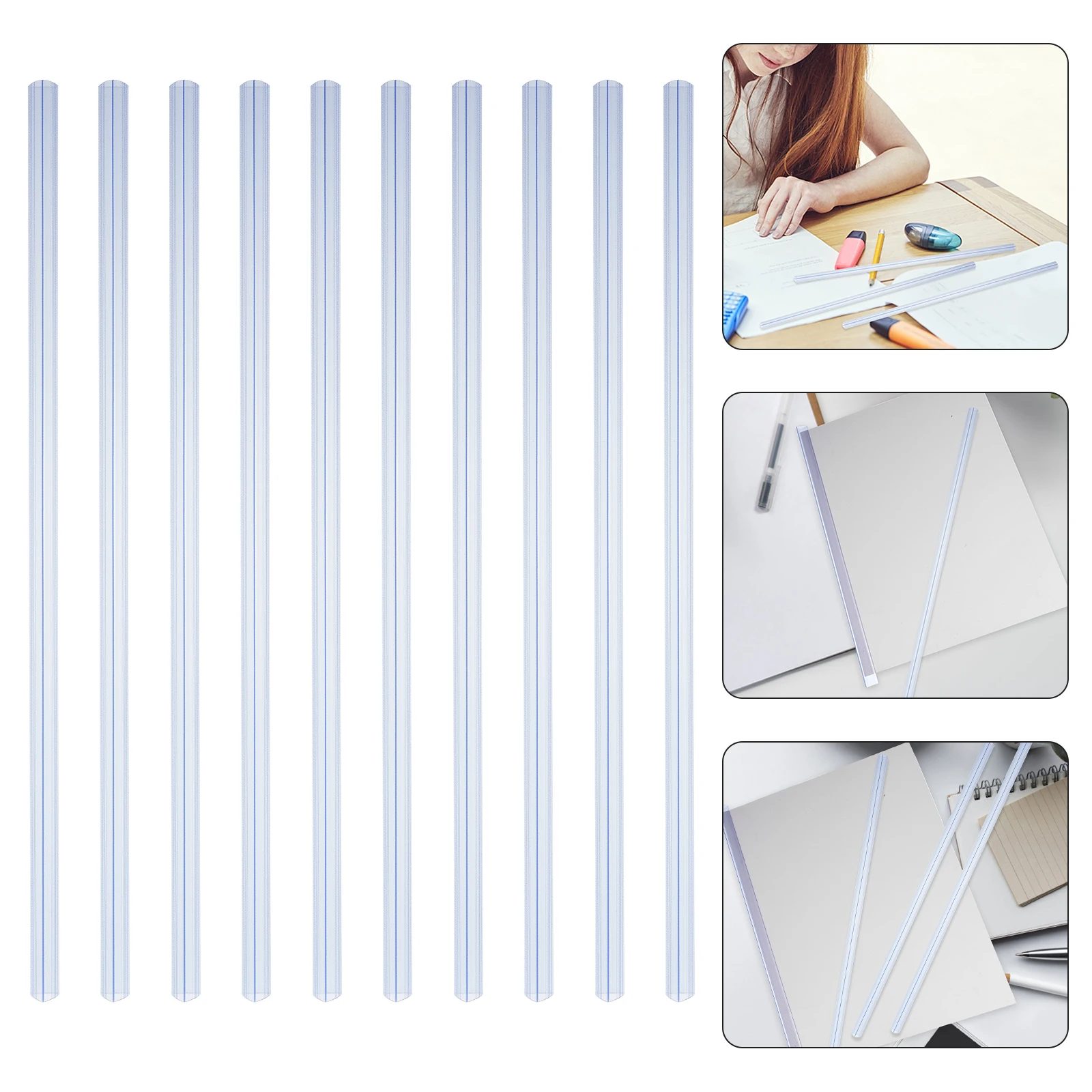

10pcs Slide Binders Loose-Leaf Clips Plastic Slides Slide Binders Clips Pole Teacher Loose Leaf Abs Report