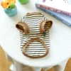 Vintage Small Vest Pet Clothes Dog Cat Anti-hair Loss Summer Sleeveless Coffee Striped Jumper 5