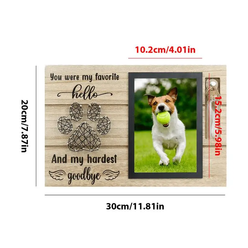 Pet Memorial Photo Frame Wood Pet Keepsake With Urns Bottle Dogs Ashes Dogs Loss Sympathy Gift Dog Dad Cat Mom Pet Memorial Stones