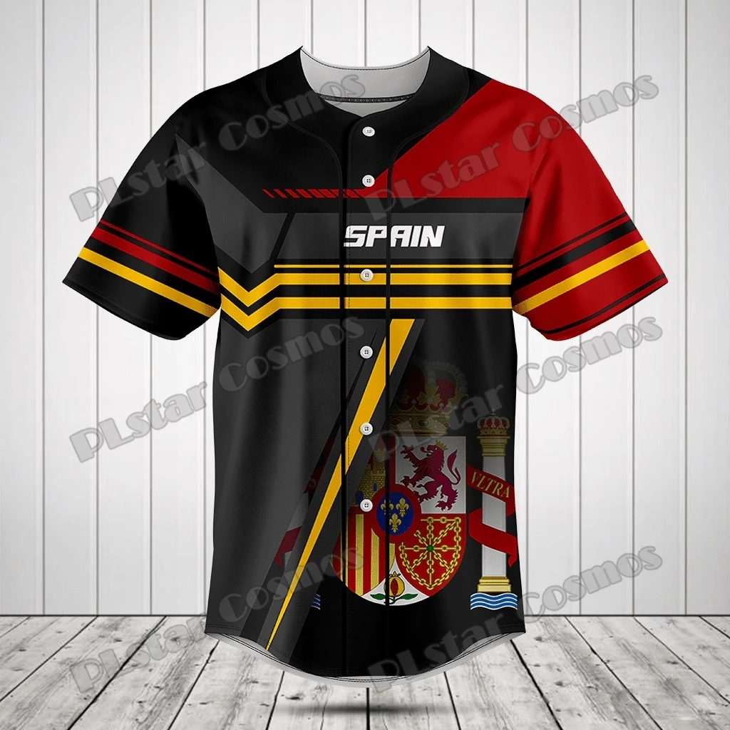 

Customize Name Spain & France Coat Of Arms 3D Printed Fashion Men's Baseball Shirt Street Unisex Adult Baseball Jersey KS-44