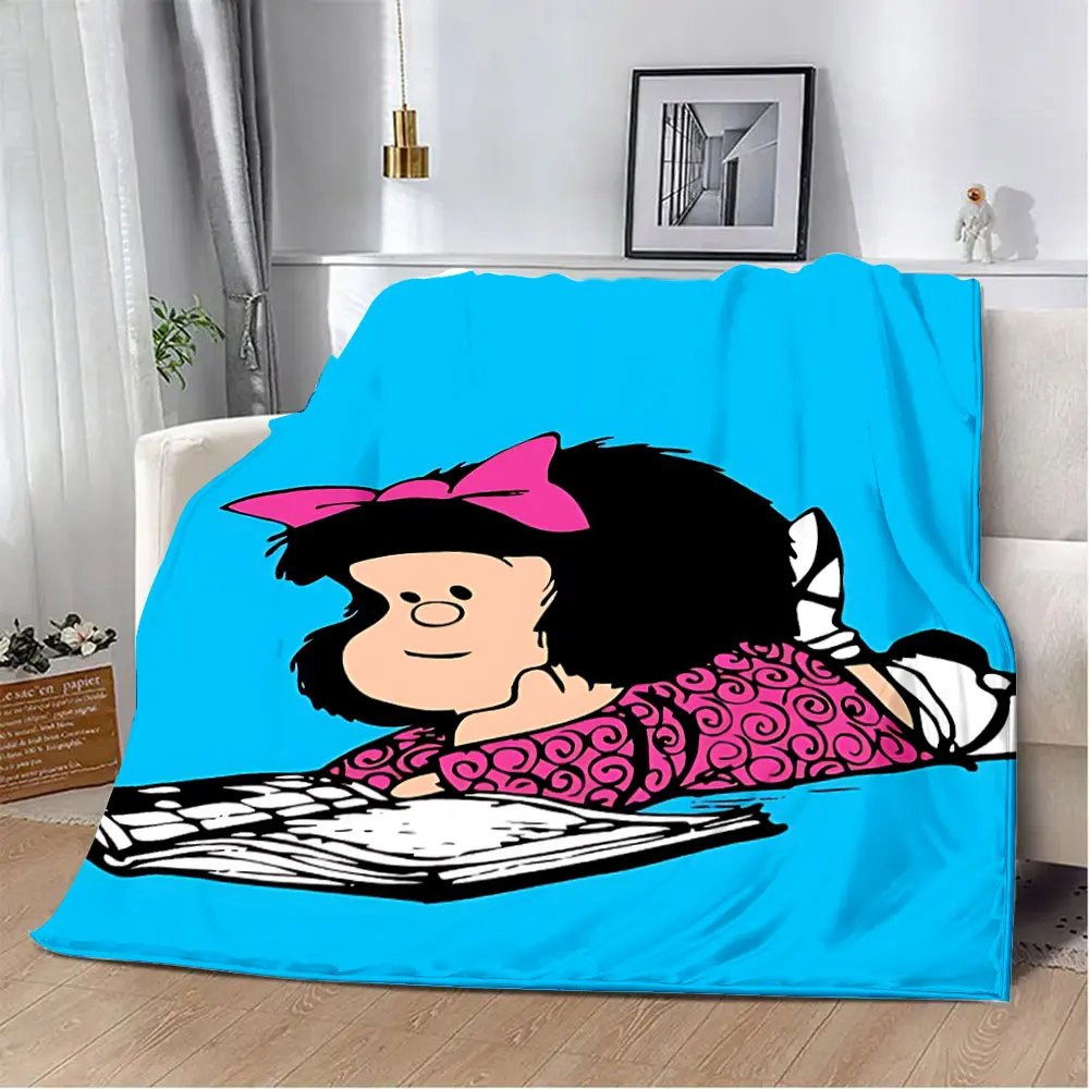 Hot Comics Cute Mafaldas Printed Blanket Picnic Blankets Warm Blanket Soft and Comfortable Blanket Home Travel Birthday Gift 4