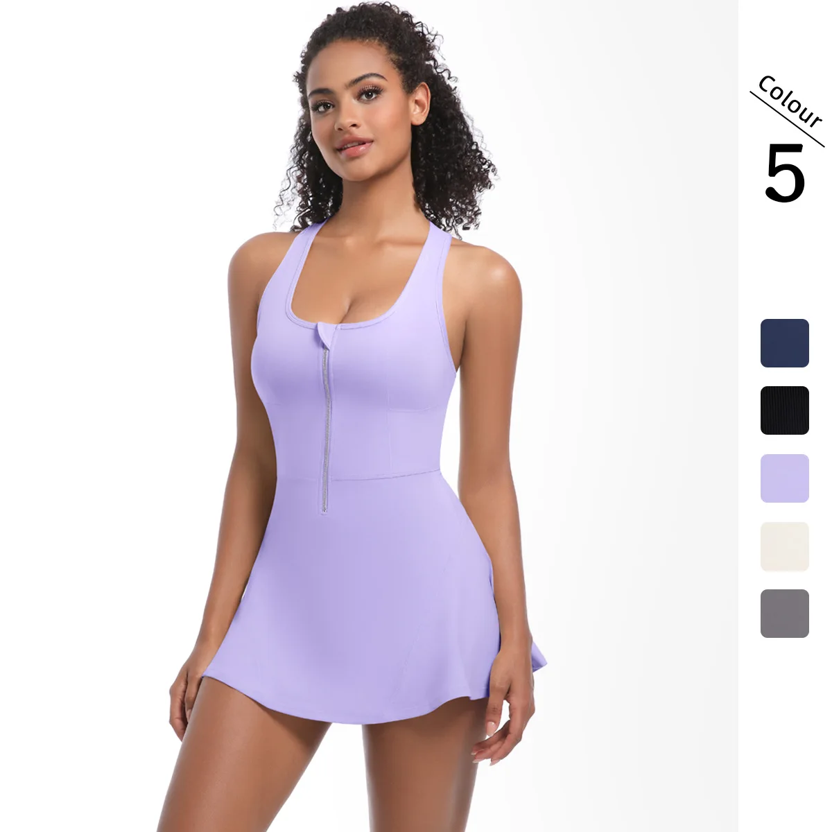 New Nude Feel Anti-exposure Basic Sports Dress Outdoor Running Jumpsuit Fitness Yoga Tennis Skirt