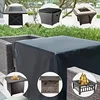 Square Fire Pit Cover 210T Waterproof Square Patio Fire Pit Table Cover with Drawstring Bottom Grill Cover, BBQ Accessories 3