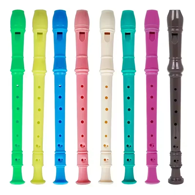 8 Hole Clarinet Long Flute J32 ABS Vertical Flute Musical Instrument Music Education with Cleaning Stick for Children Beginner