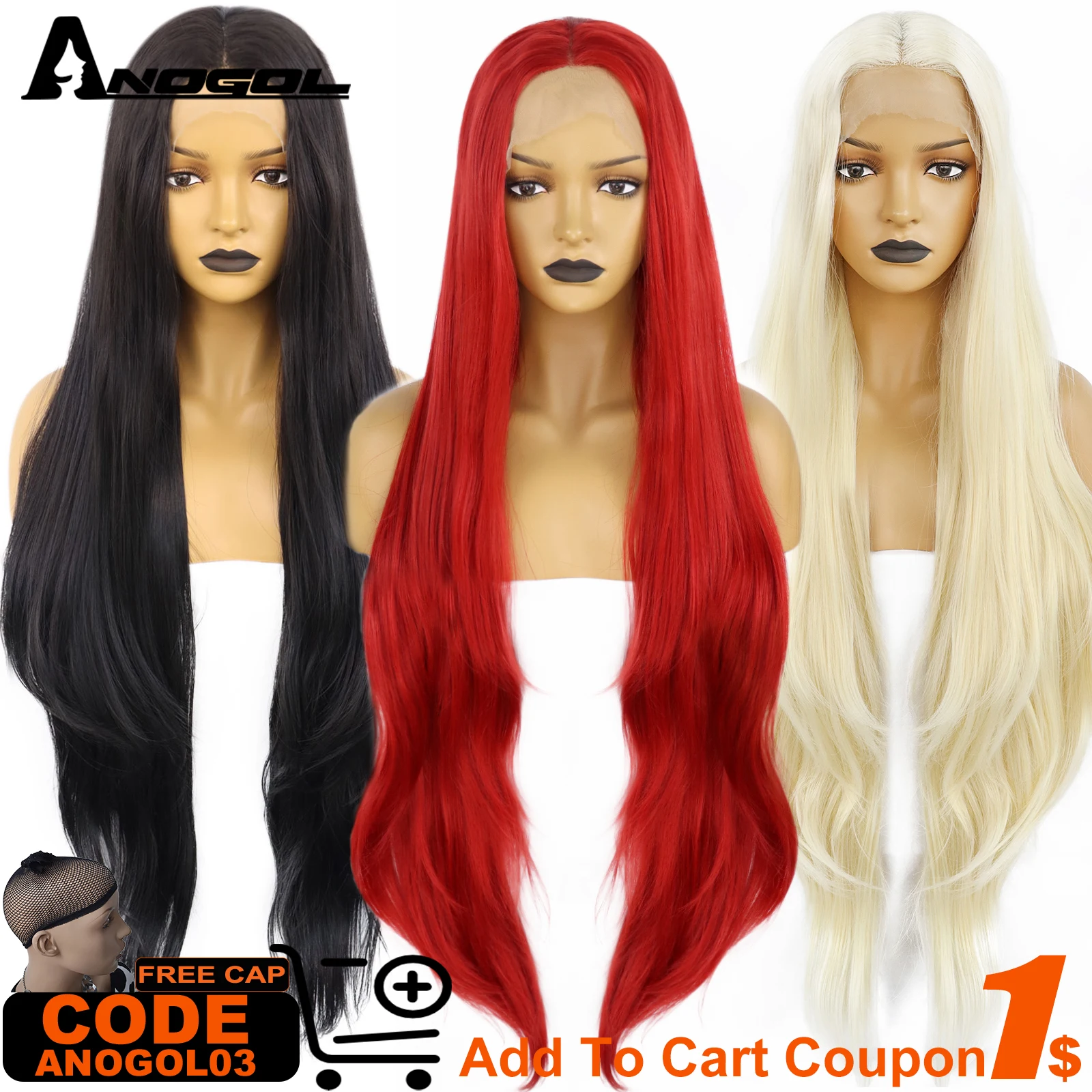 AN Synthetic Wig 40inch Natural Body Wave 613 Blonde Wigs 13x1 Lace Wig Long Red Black Heat Resistant Fiber Wavy Wig Brazilians