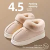 Women's Winter Thickened Cotton Slippers Fur Trimmed Slip-On Boots Warm Home Outdoor Wear Anti-Slip TPR Heel Cover Snow Boots