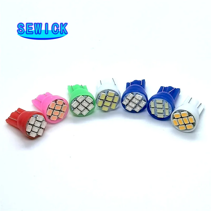 100pcs T10 W5W 8 SMD 1206 3020 194 168 LED Bulbs Wedge DC 12V pinball  machine White Red Blue Green Yellow Clearance lights - AliExpress