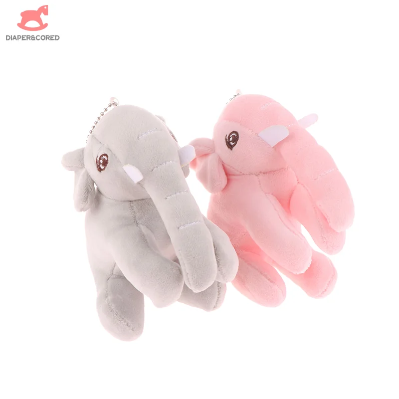 

Creative Elephant Pendant Plush Toy Doll Keychain Little Pink Elephant Animal Plush Stuffed Dolls Keyring Backpack Charms Gift
