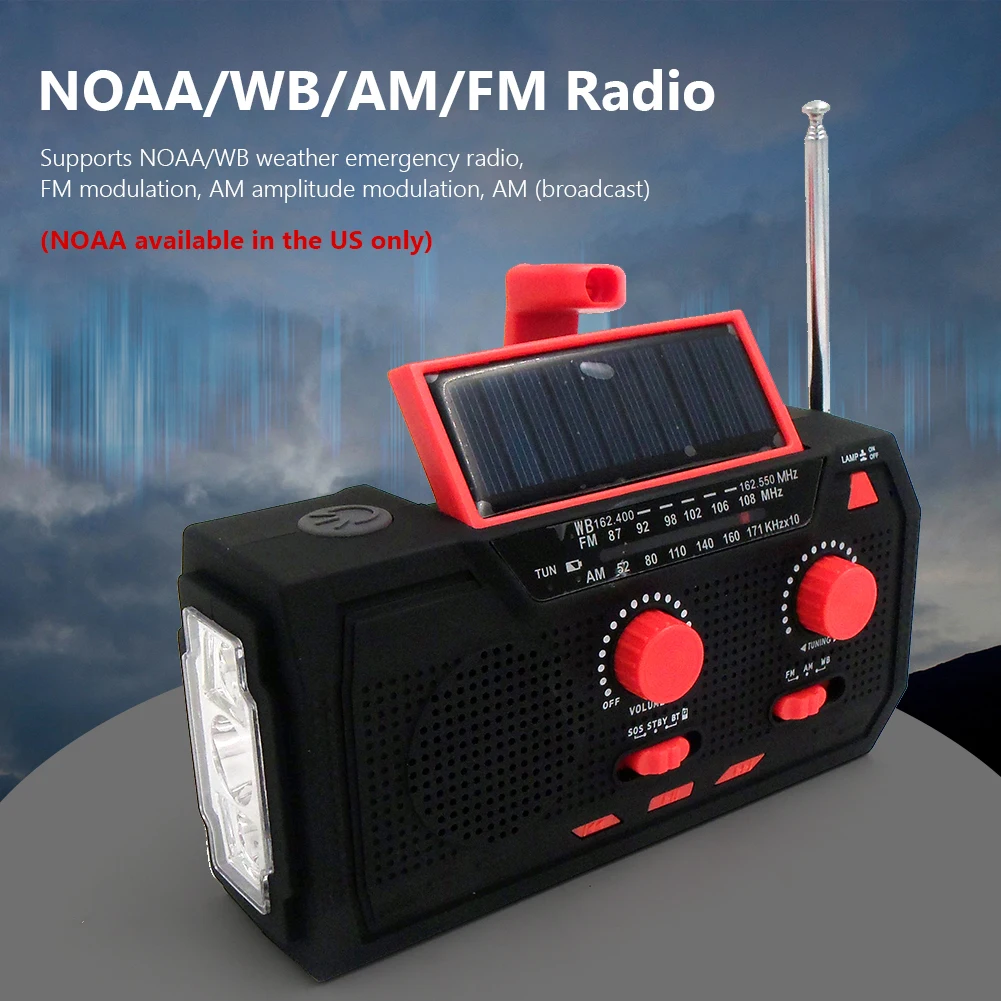MultifunctionHandCrankSolarRadioFMAMNOAAWeatherRadios