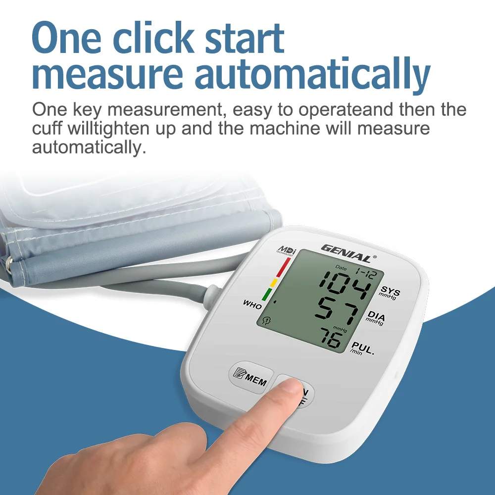 Upper Arm Blood Pressure Monitor with LED