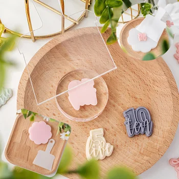 3Pcs Fondant Cookie Mould Tools DIY Mini Silicone Mat Acrylic Scraper Birthday Party Dessert Baking Gadget Kitchen Accessories