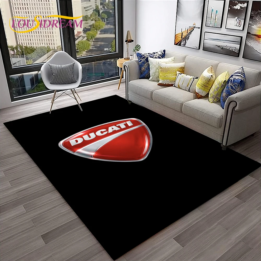 HD D-Ducati 오토바이 3D 카펫 러그, 가정 거실 침실 소파 놀이방 도어매트 장식, 어린이 공간 러그, 미끄럼 방지 바닥 매트 