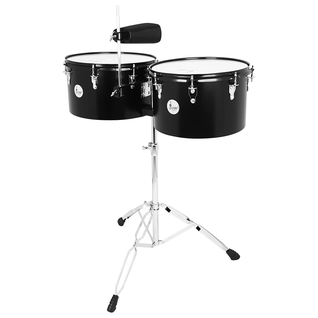 SLADE Timbales Drum Set 13" & 14" Timbale Set with Cowbell Outstanding Tone Classic Finish Strong Durability and Full Equipment