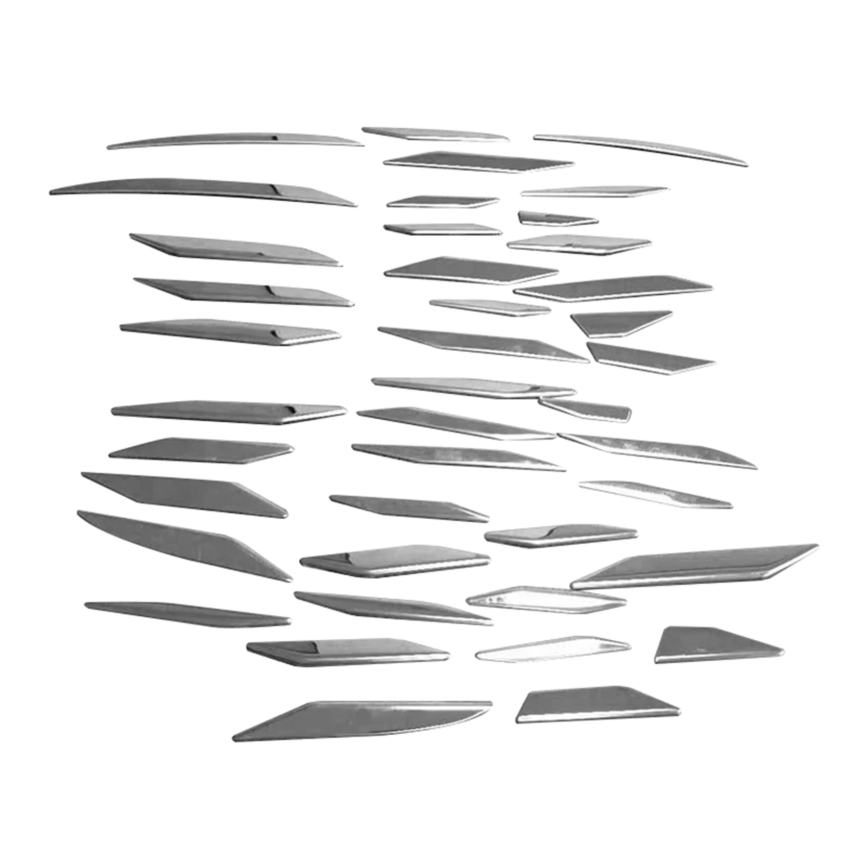 1 Set Stainless Steel Chrome Front Center Grille Grill Moulding Strips