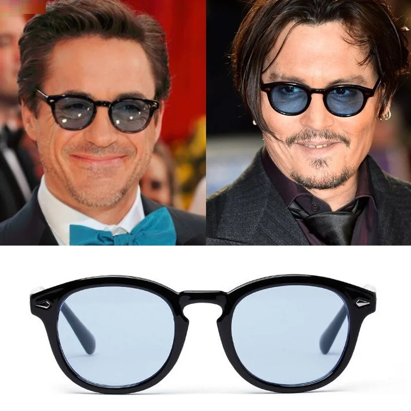 Classico Johnny Depp Occhiali Da Sole Rotondi Delle Donne Retro di Riso Del  Chiodo Piccolo Ovale Occhiali Da Sole Degli Uomini di TONY Occhiali Da Sole  Blu Ocean Lens UV400|Women's Sunglasses| -
