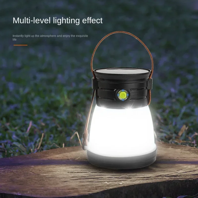 

Solar Camping Lantern USB Rechargeable Tent Light 5 Modes Portable Searchlight LED Flashlight Outdoor Waterproof Emergency Lamp