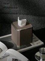 Luxury Tissue Box Hotel High-End Metal Roll Paper Box Home Living Room Desktop Decoration Ornaments Viano Roll Paper Towel Box 2
