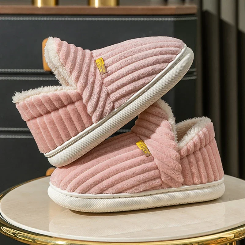 

Aroll New Women Plush Fur Slippers Winter Indoor Fluffy Warm Fuzzy Home Slippers Lady Classic Soft Soles Furry Cotton Slippers