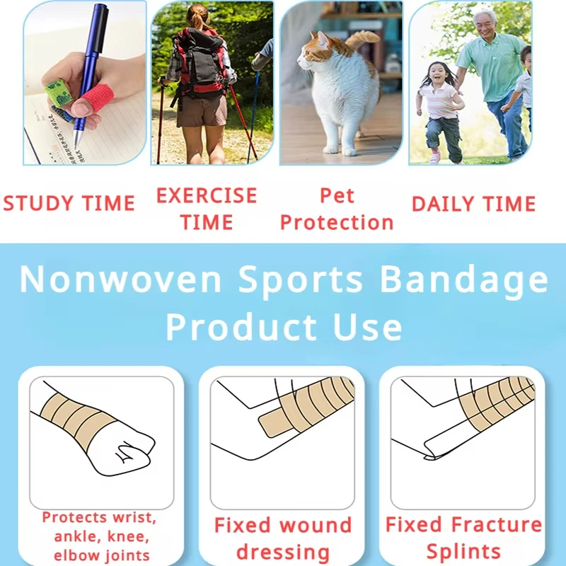 Elastic bandage 2.5/5cm*4.5m Self Adhesiv Disposable Elastic Bandages for Handle Tube Tightening Gauze Tape First Aid Tool Tattoo Accessories
