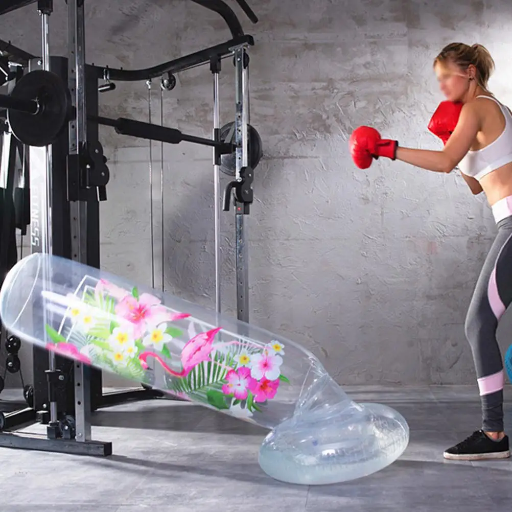 160cm Inflatable Sandbag Vertical Boxing Column Decompression Tumbler Fitness Tool for Home Kids Adults