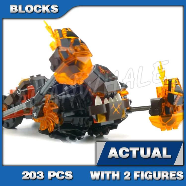 

203 шт., рыцари Nexoes Moltor Lava Smasher, гигантские скальные кубики, книга Хаоса 10481, строительные блоки, игрушка, совместимая с моделью