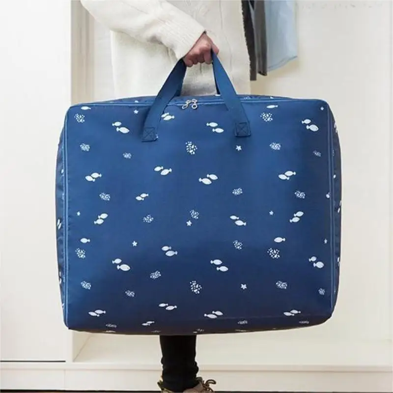 3pcs Oxford Cloth Quilt Storage Bag, Foldable Clothes Storage Bag, Household Zipper Organizer Bag 5