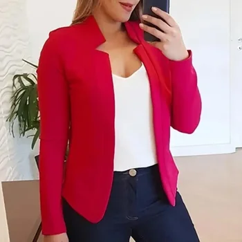 Spring Women Blazer Jacket 2024 Female Long Sleeve Thin Coat Open Stitch Blazer OL Womens Basic Jackets and Coats Femme Tops 1