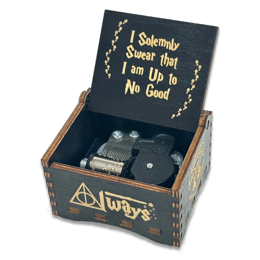 Wooden Music Box Creative Spring Music Box Laser Engraving Gift Giveaway Stall Toy Display