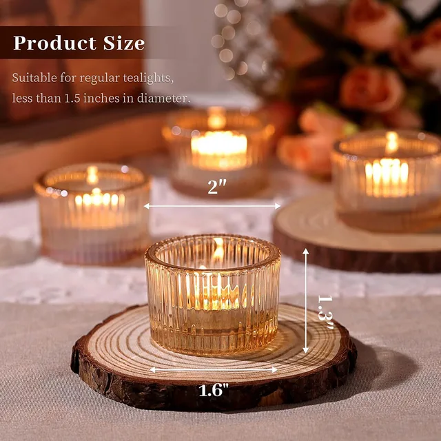 Tealight Gold Candle Holders,Votive Tea Light Candle Holder Glass for Centerpieces Wedding Table Decor,Party Supplies,Home Decor - Image 2