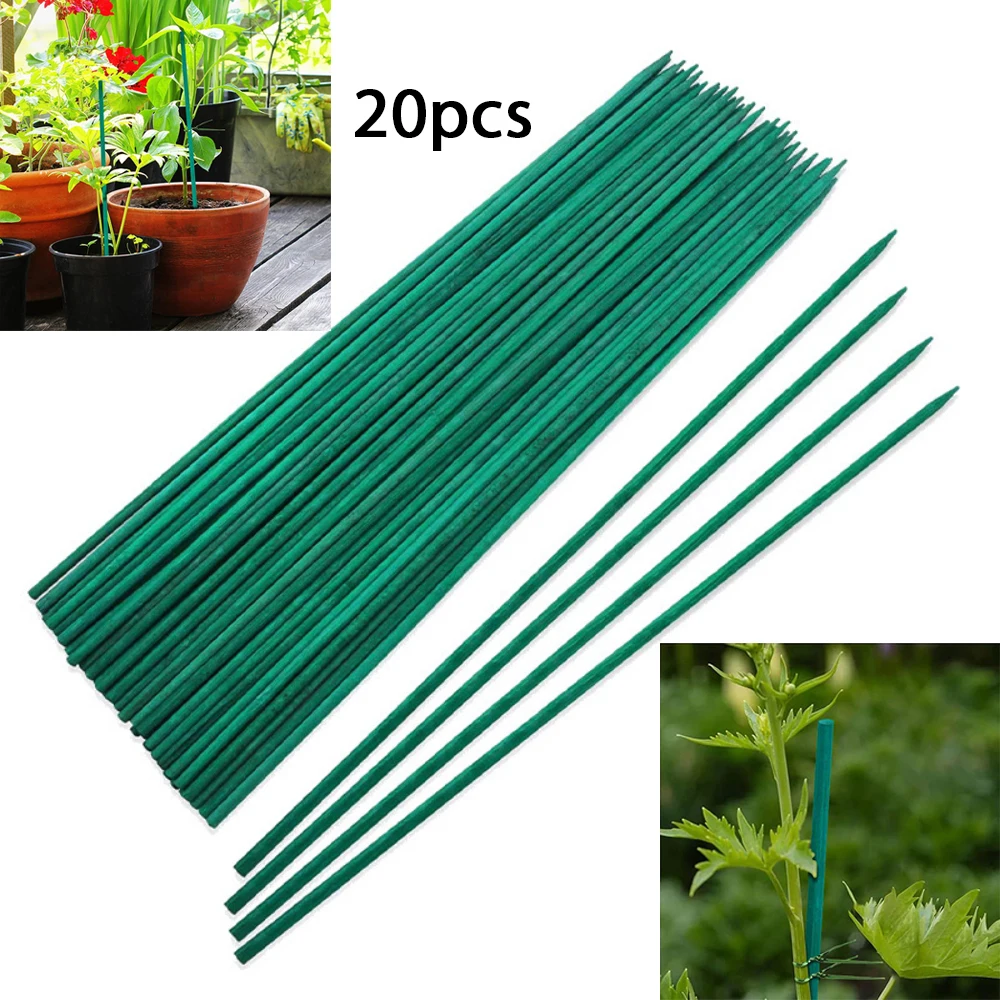 

20Pcs Bamboo Green Sticks Plant Support Flower Stick Orchid Rod Plant Sticks for Supporting Climbing Plant Orchid Tomato