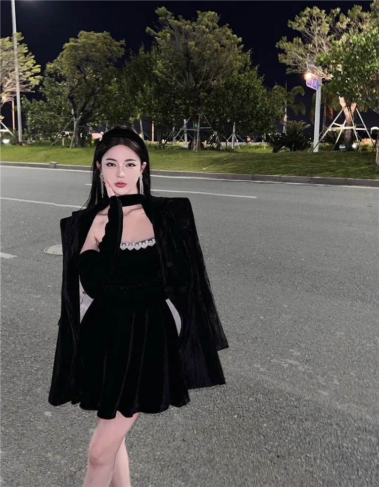 French Vintage Strapless Mini Dresses Women Lace Patchwork A-line Evening Party Dress Korean Fashion Y2K Mini Vestidos Mujer