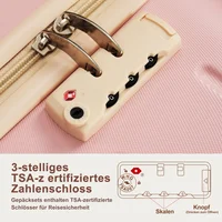Ensemble de valises, tailles M-L-XL, valises rigides en ABS, ensembles de valises durables, valises avec roulettes pivotantes et serrure, avec sac de toilette, rose 4