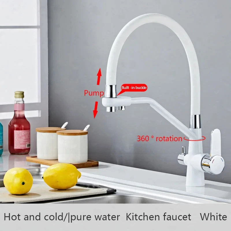 kitchen faucet with purifier,double spray faucet for drinking filtered water,sink mount kitchen faucet water filter faucet Brass 2