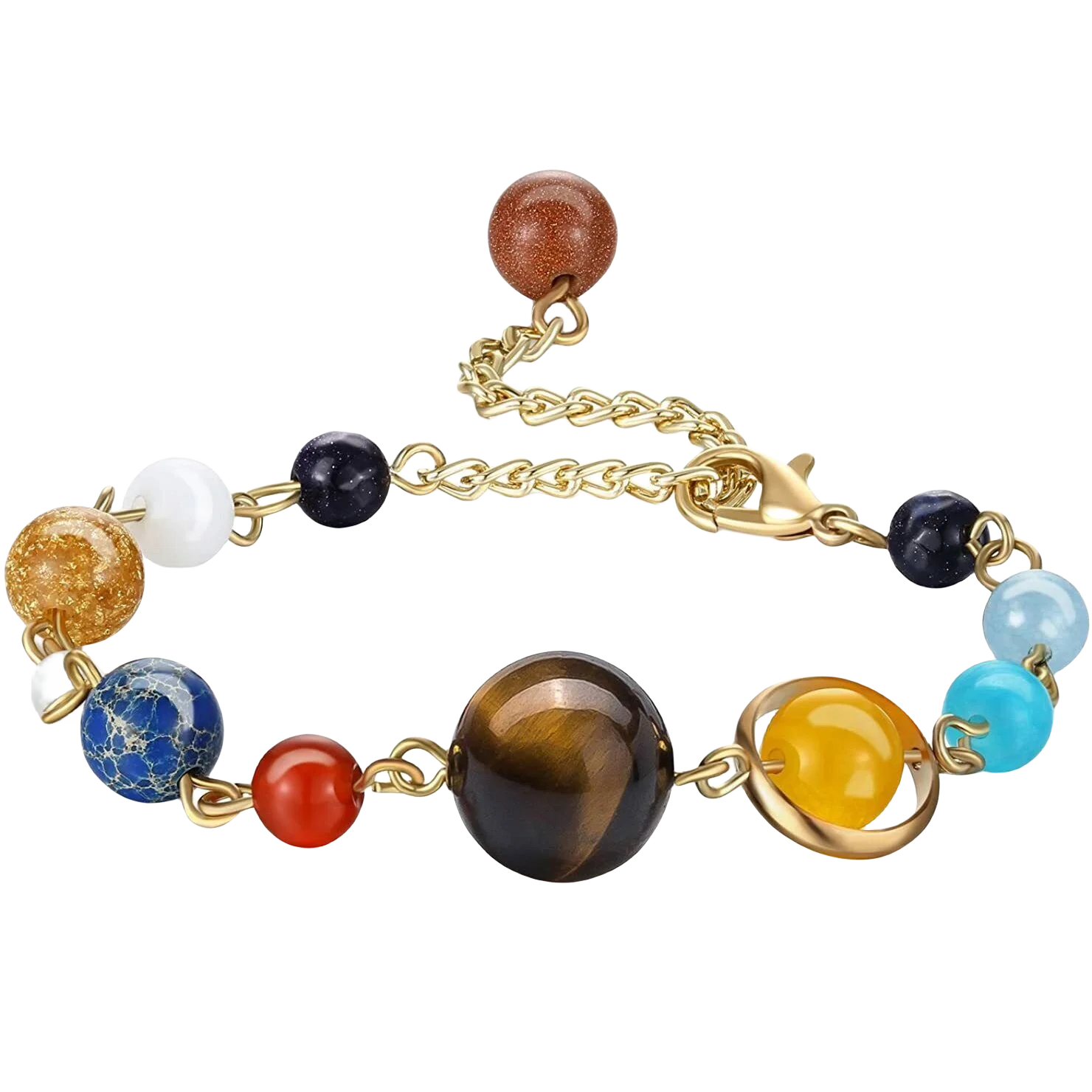 Buy Planet Bracelet Solar System Beads Cosmic Natural Stone Wrist One Size  Fits All Mars Earth Saturn Sun Online in India - Etsy