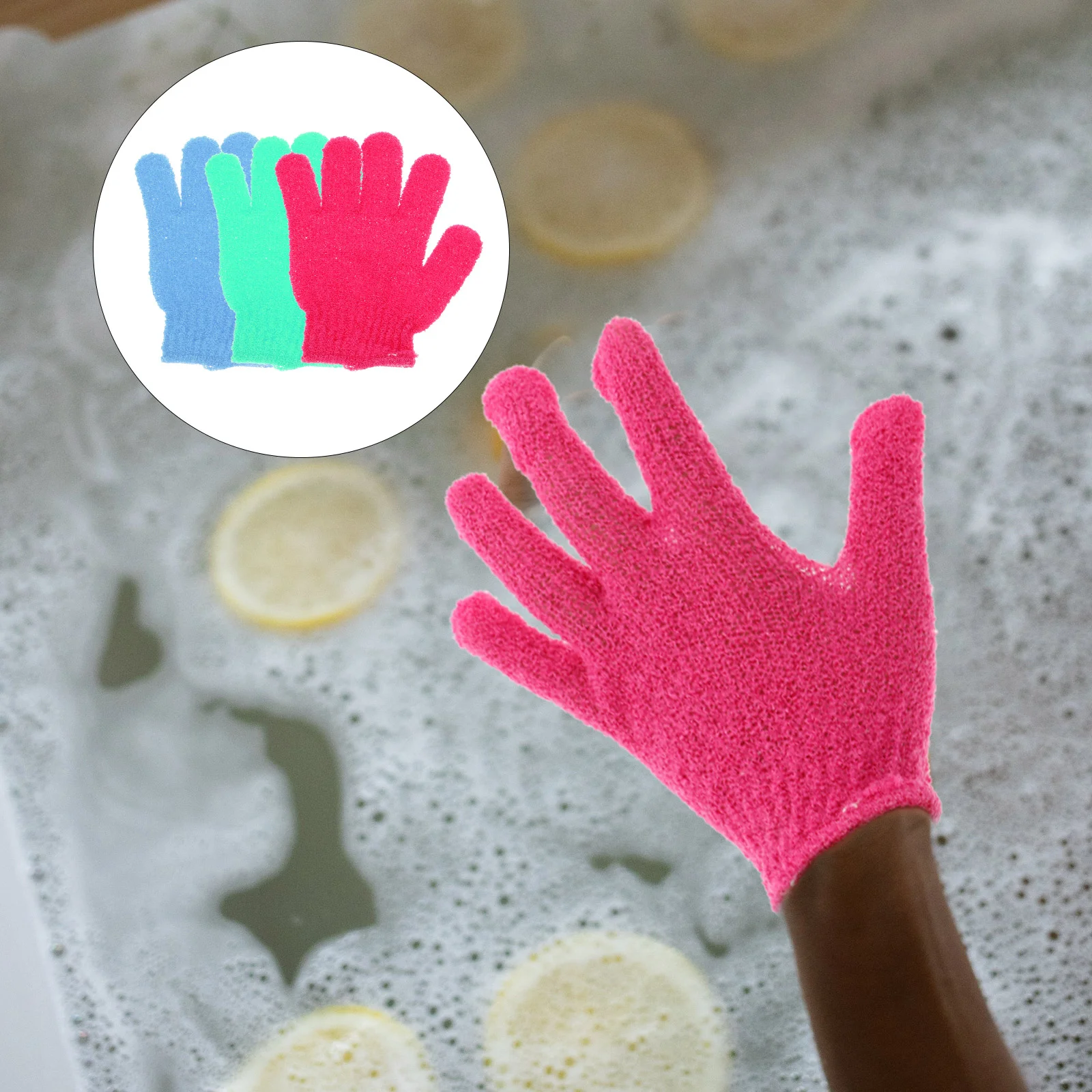 

14 Pcs Back Massage Glove Exfoliating Towel Mitten Bath Five Fingers Type Wash Towels Gloves