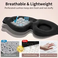 قناع النوم للنوم الخلفي والجانبي، كتلة الضوء، غطاء عين للسفر قابل للتنفس بدون ضغط أسود مع سدادة أذن للنوم 5