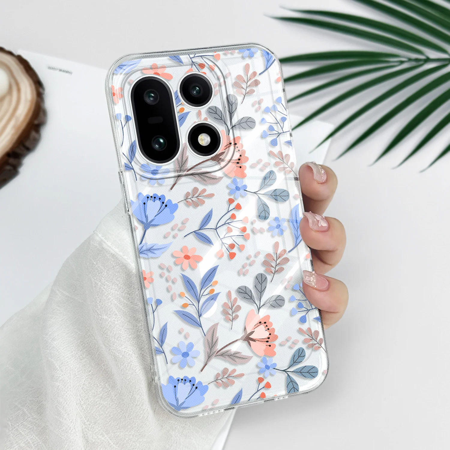 Orchid Leaves Transparent Soft TPU Phone Case