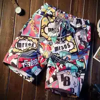 2024 Summer Beach Pants Surf Printed Shorts Men's Loose Casual Quarter 1