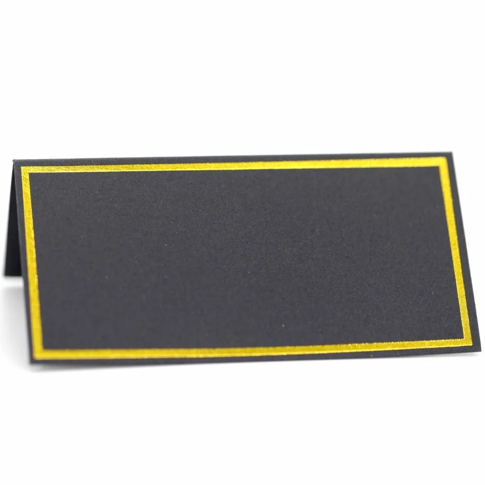 Black Gold Name Place Card 20/50/100pcs Wedding Seating Number Card Table Decor Birthday Party Sign In Dinner Greeting Seat place cards