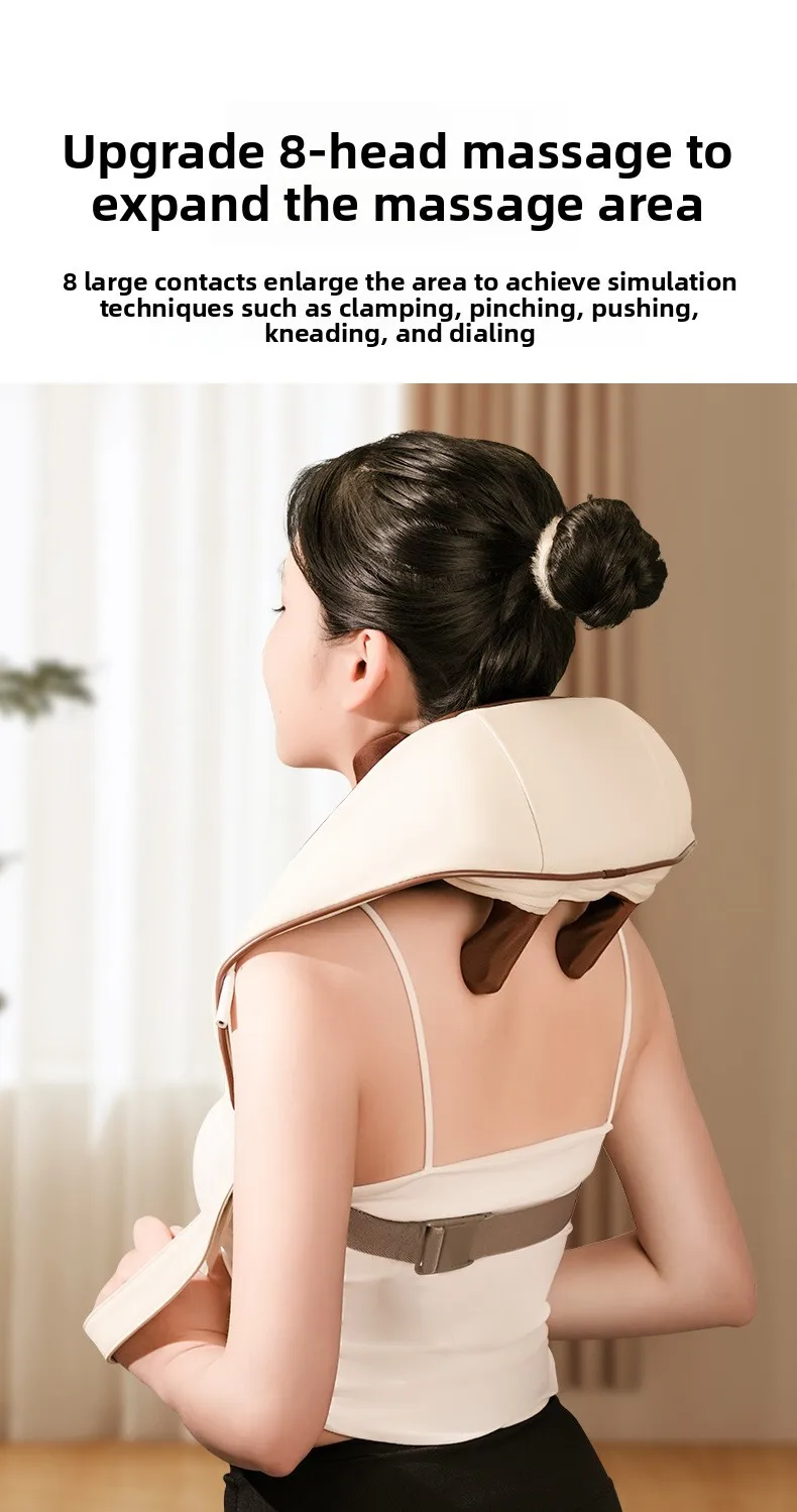 Neck and Shoulder Massager Electric 6D Kneading Massage Muscle Relaxation Home Deep Tissue Shiatsu Back Cervical Massage Machine